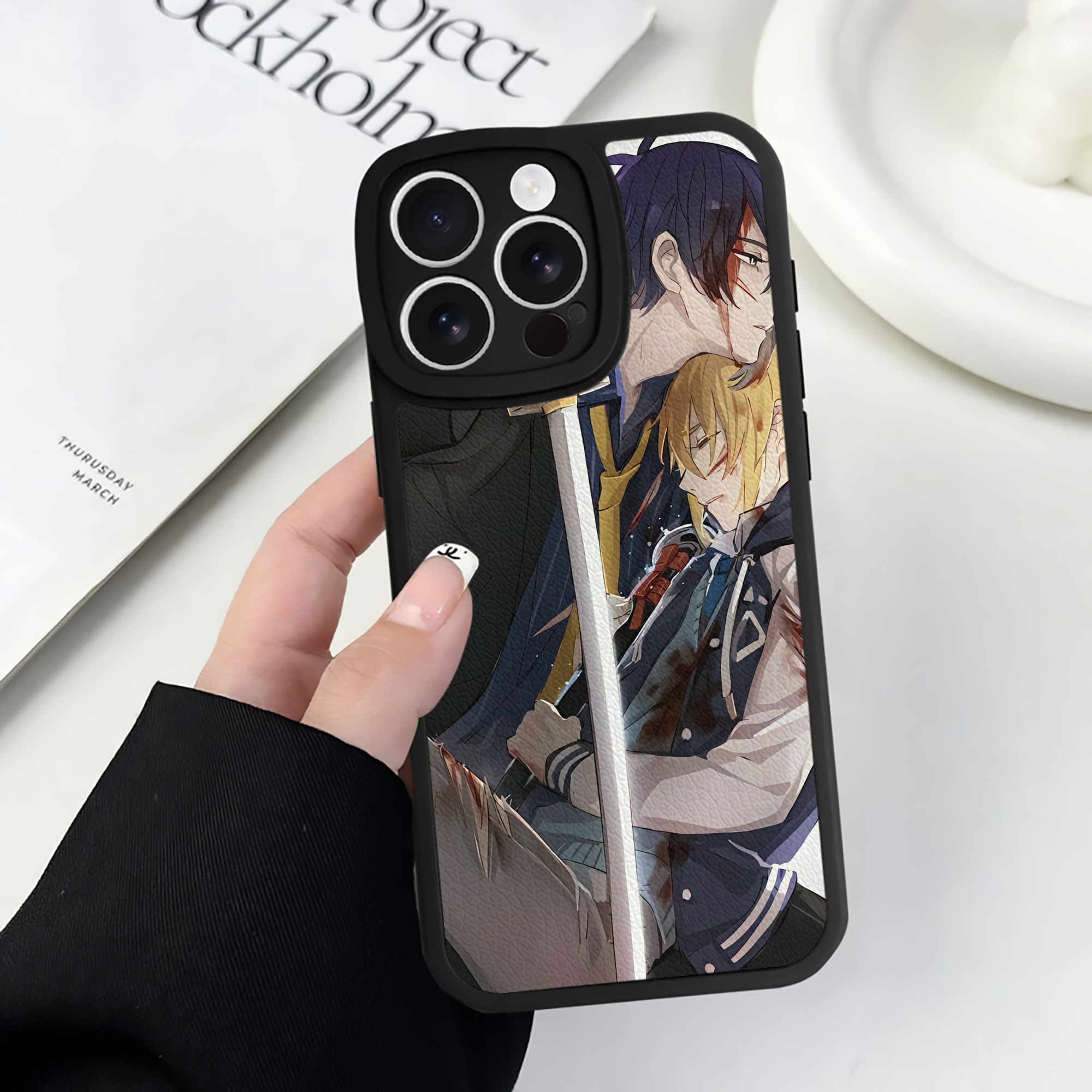 （画像用） 刀剣乱舞 Touken Ranbu 【iPhone 16シリーズ対応】シリコンスマホケース（レザー調） 材質：シリコン